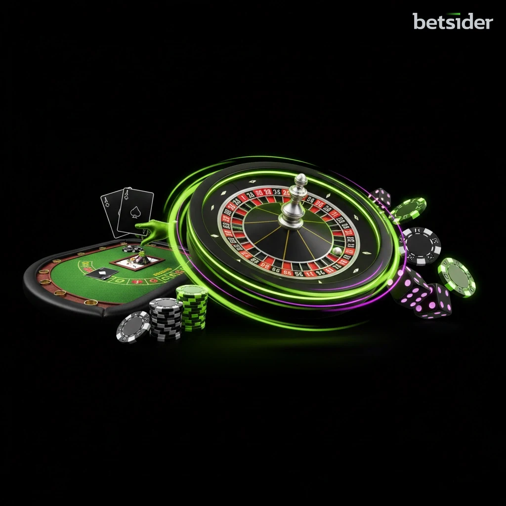 Una selezione di giochi da tavolo di Betsider, inclusi Roulette, Blackjack e Baccarat.