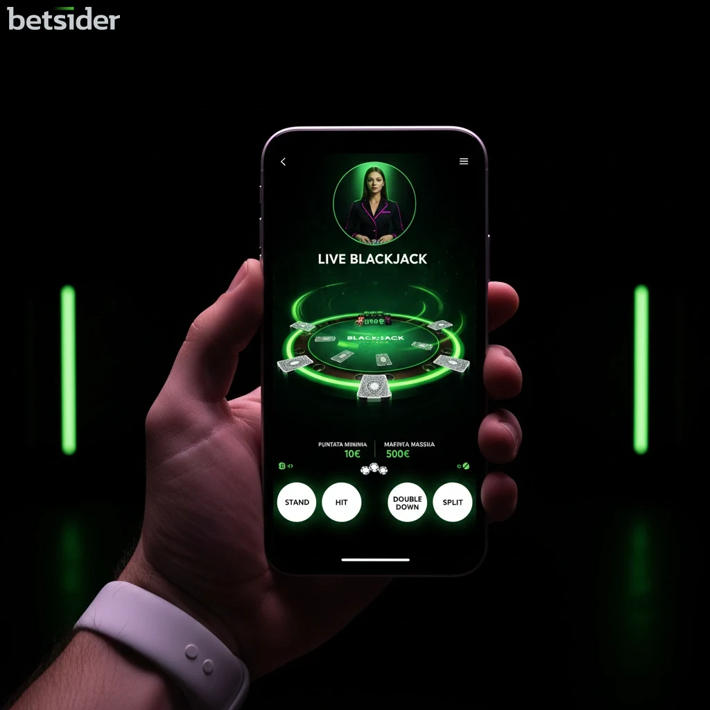 Interfaccia del casino live su un tablet in modalità orizzontale.