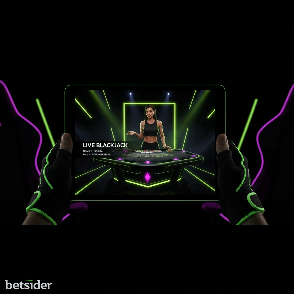 Lobby del casino live di Betsider su un dispositivo mobile.