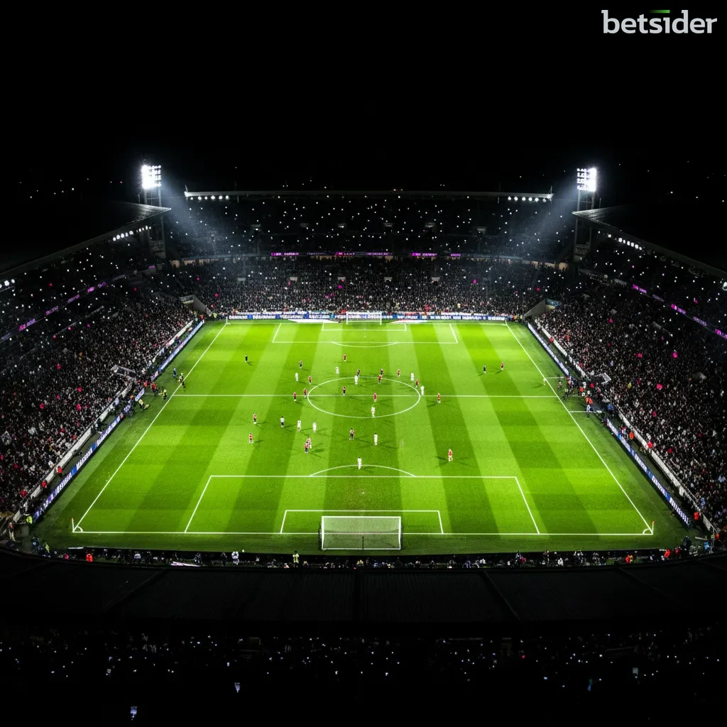 Betsider quote maggiorate sullo sportsbook: stadio di calcio illuminato con quote potenziate in evidenza in Italia.