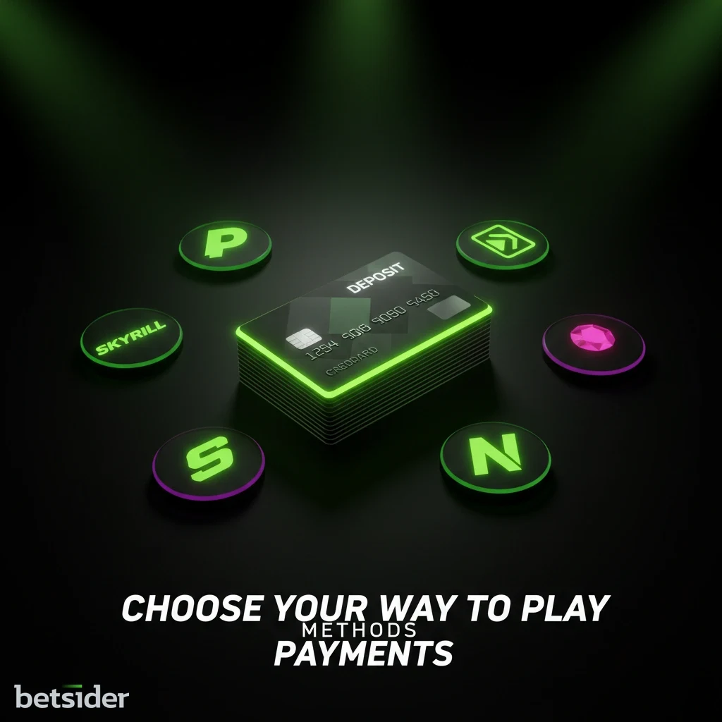 Schermata di deposito sul casino Betsider con selezione del metodo di pagamento in euro.