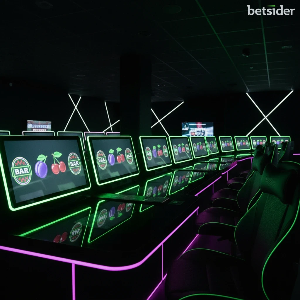Griglia di una video slot moderna a 5 rulli con simboli a tema avventura.