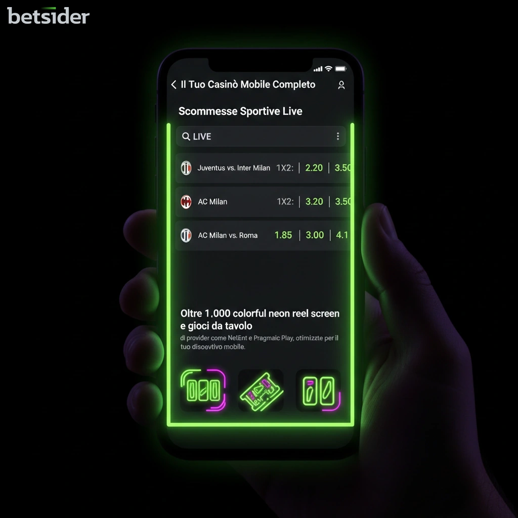 Lobby del casinò mobile di Betsider con una selezione di slot machine.
