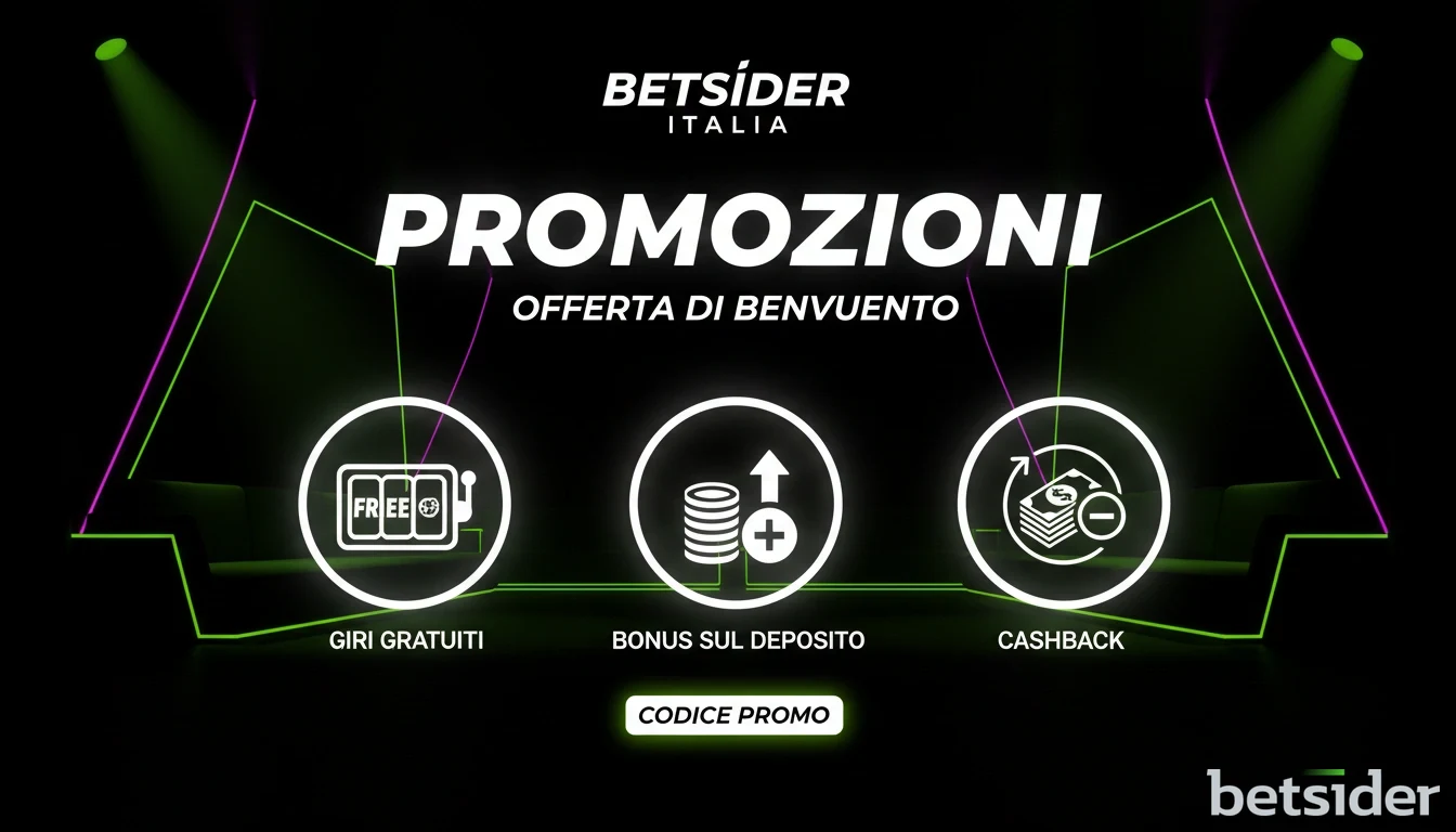 Betsider bonus e promozioni: bonus di benvenuto casino, giri gratis e cashback in euro per l'Italia.